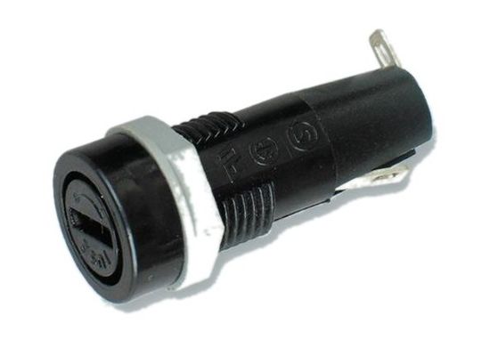 quality  Slotted Cap Fingergrip Shock-Safe Vertical Mount PCB Fuse Holder H3-02 10A 250VAC For 5x20mm Cylindrical Glass Tube Fuse factory