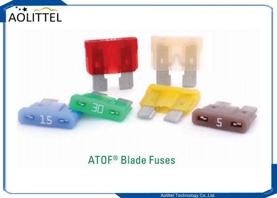 quality  PA66 Auto Blade Fuse , Automotive Industry ATOF 32V Series ATOF Medium Blade Fuse Rated 32V 1-40A Replaces 257 ATO factory