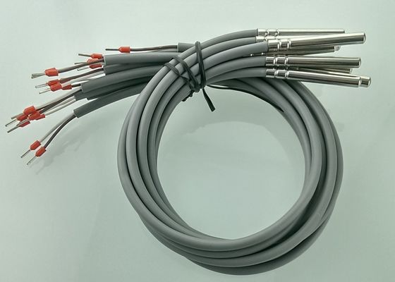 RTD Class B PT100 Platinum Resistance Micro Temperature Sensor 2 Meter Length With 6x50mm Stainless Steel 304 Housing