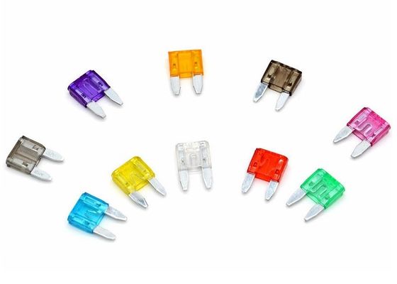 Plug In Zinc Alloy Automotive Fuses Mini Auto Blade Fuse Rated 32VDC 20A Yellow 11mm For Automotive Passenger Car