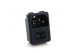 IEC 60320 C14 3PIN Electrical AC Power Plugs Female Sockets 15A 250V AC Screw Mount With ON-OFF Switch