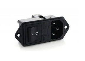 IEC 60320 C14 3PIN Electrical AC Power Plugs Female Sockets 15A 250V AC Screw Mount With ON-OFF Switch