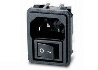 IEC 60320 C14 3PIN Electrical AC Power Plugs Female Sockets 15A 250V AC Screw Mount With ON-OFF Switch