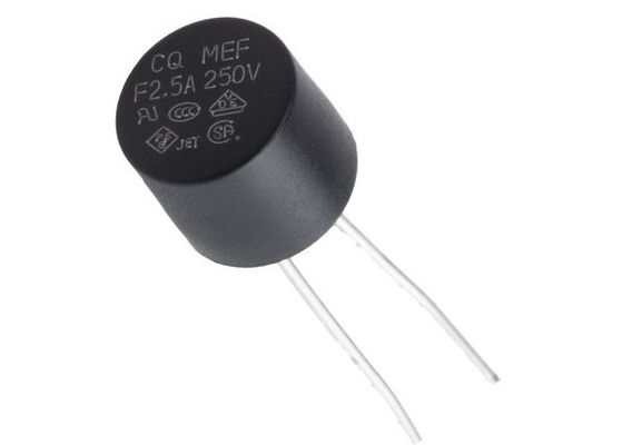 Fast Acting Cylindrical Plastic Cap Subminiature Fuse MEF 001 F1A 250V 8.35x7.7mm VDE With Tape Bulk Package